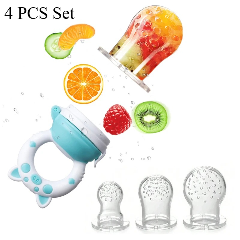 Baby Food Bites - Набор из 4 силиконовых прорезывателей-сосок для