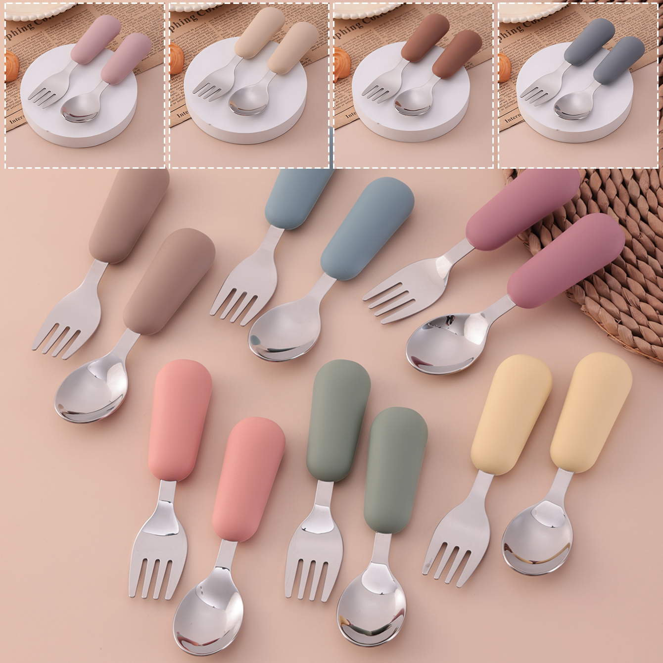Цветная детская вилка из нержа – обзор и цена Baby Food Feeder