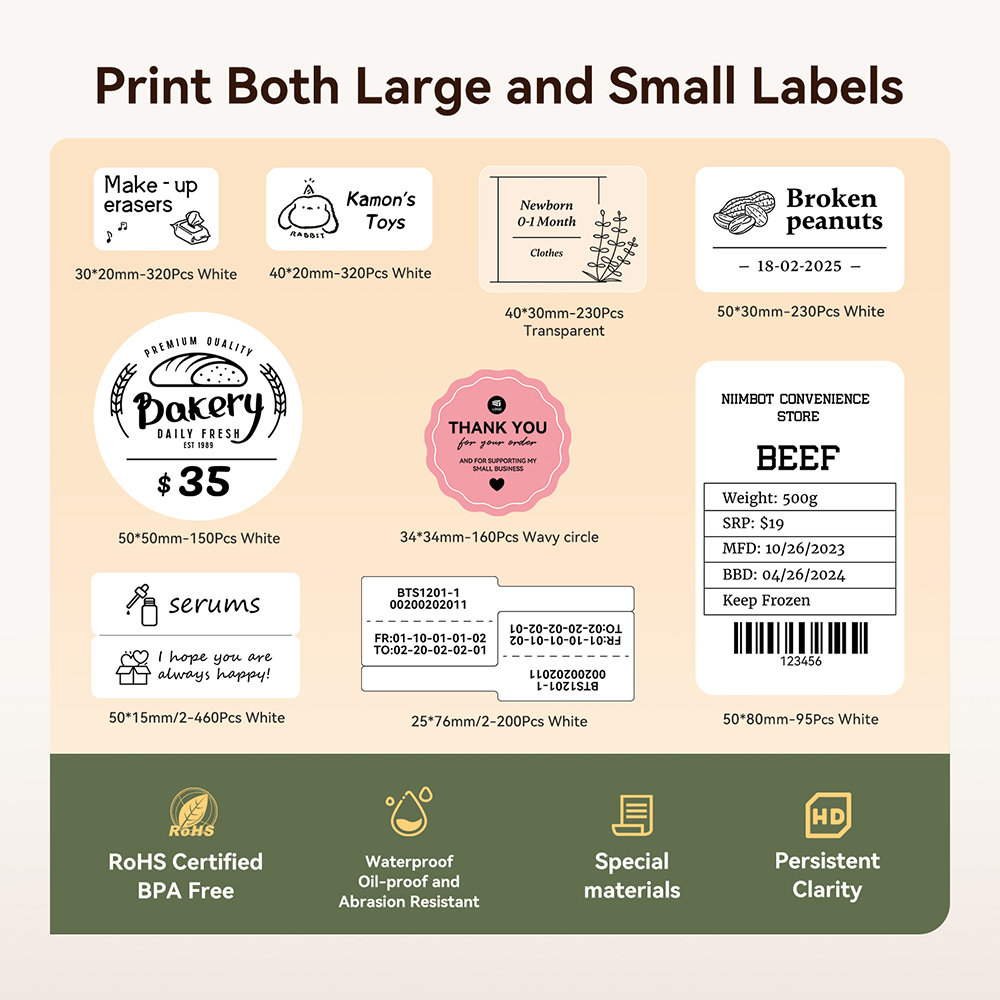 NIIMBOT B21/B1 Портативный тер – обзор и цена Baby Food Label